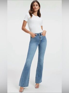 GOOD AMERICAN Good Legs Flare Jeans 8